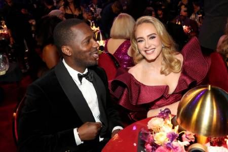 Adele and her boyfriend Rich Paul at the Grammys