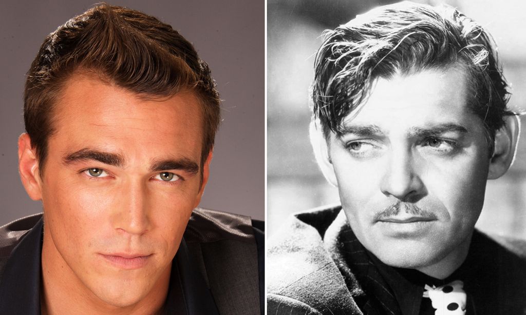 Clark James Gable and Clark Gable in a split image