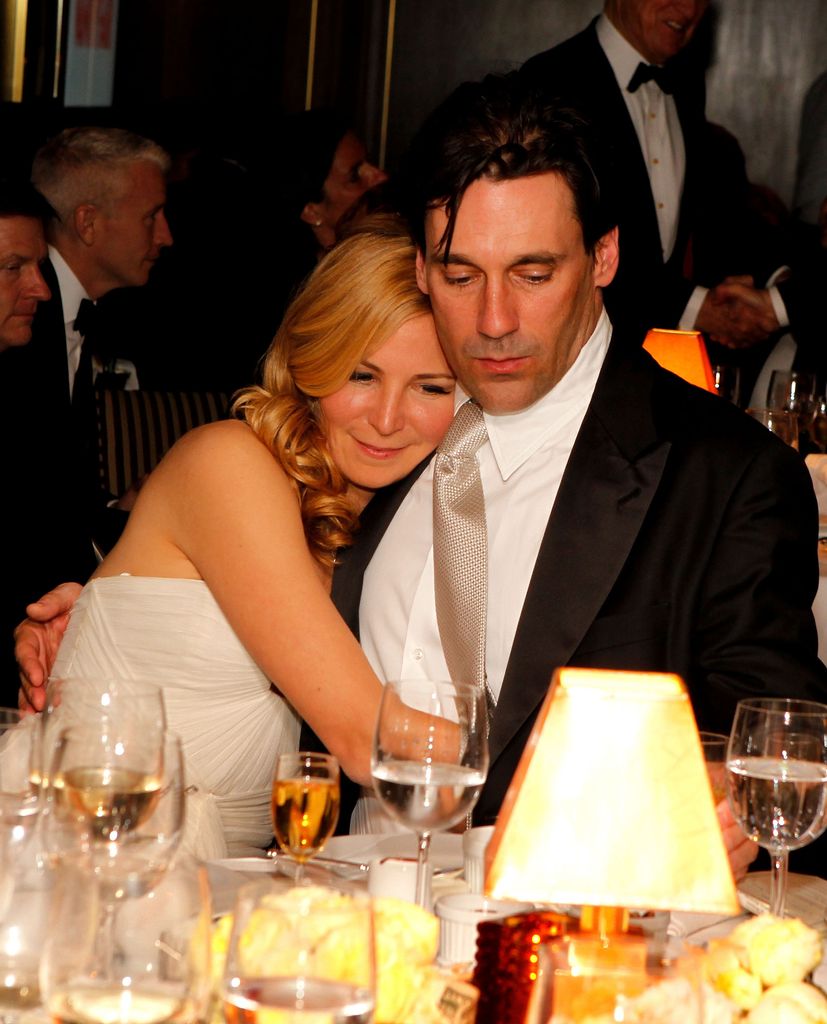 Jennifer Westfeldt and Jon Hamm attend the 2010 Vanity Fair Oscar Party hosted by Graydon Carter at the Sunset Tower Hotel on March 7, 2010 in West Hollywood, California