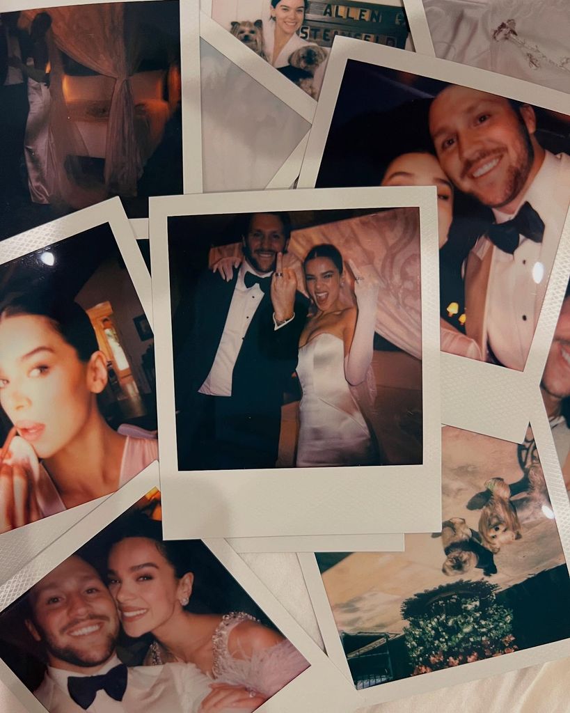 polaroid photos of Hailee Steinfeld and Josh Allen wedding