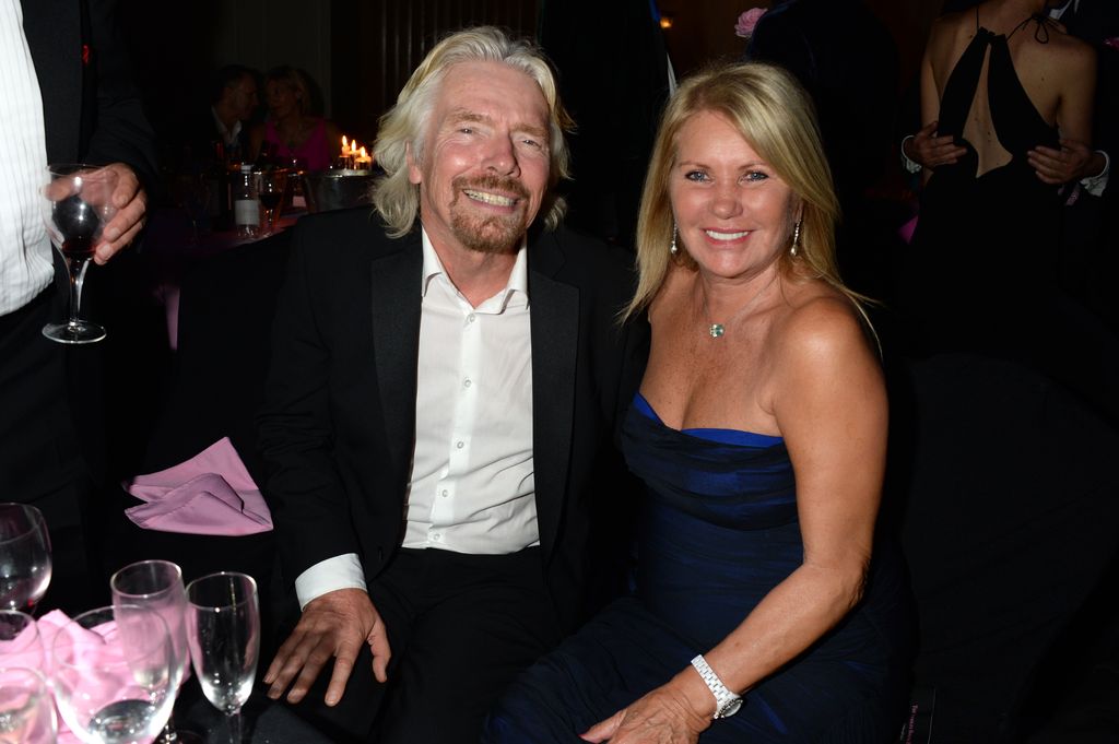 Joan and Sir Richard Branson sat a dinner table together