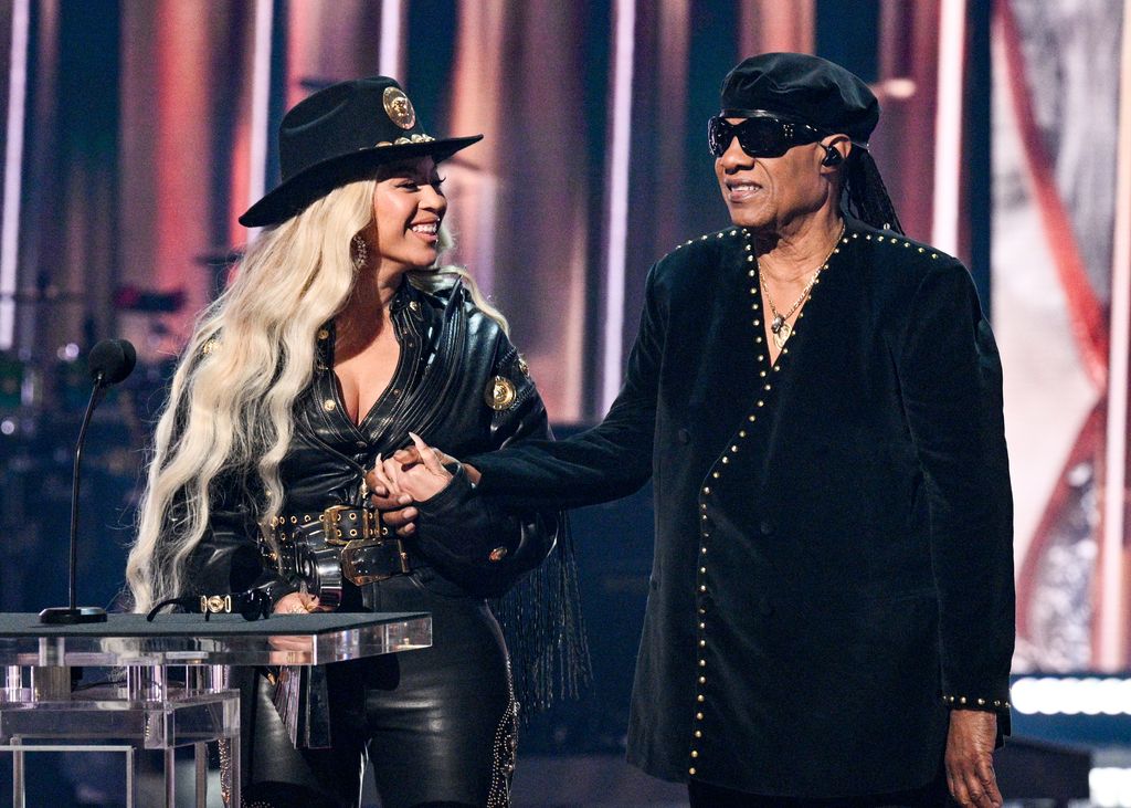 Beyonce accepts the Innovator Award from Stevie Wonder at the 2024 iHeartRadio Music Awards held at the Dolby Theatre on April 1, 2024 in Los Angeles, California