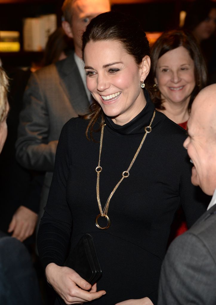 Duchess of Cambridge in black roll neck and chain necklace