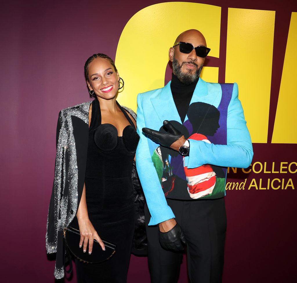 Swizz Beatz and Alicia Keys attend Giants: Art From The Dean Collection Of Swizz Beatz And Alicia Keys at Brooklyn Museum on February 06, 2024 in New York City