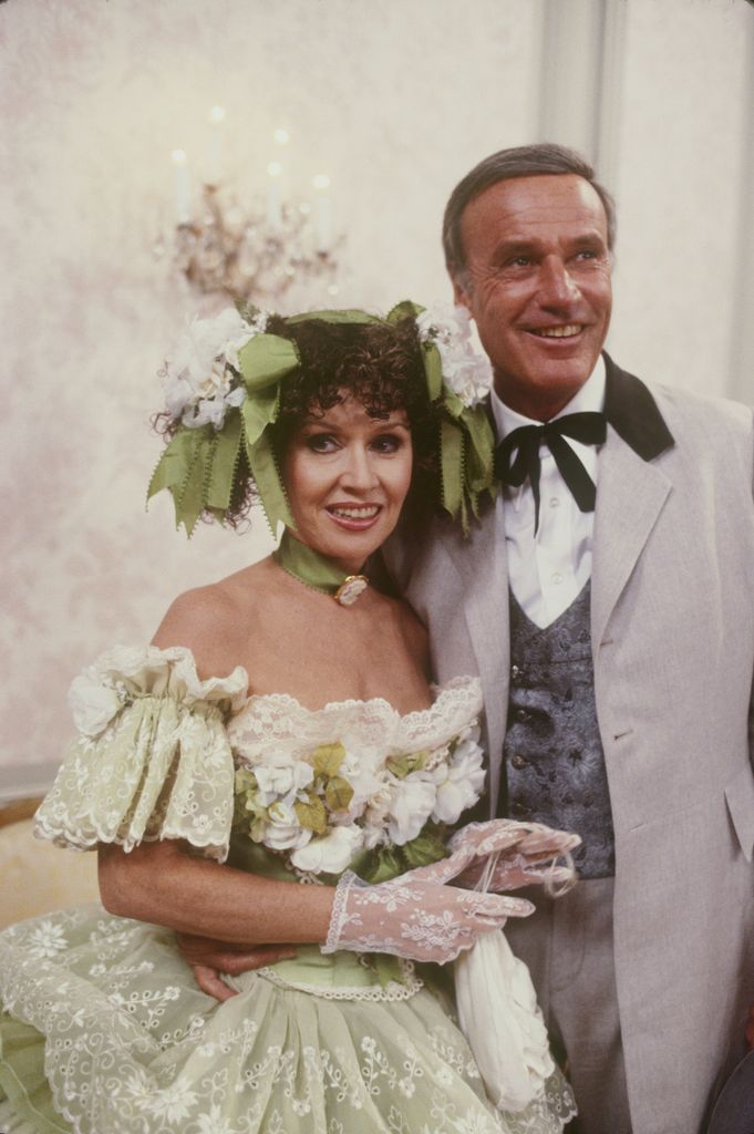 Patricia Crowley pictured alongside her Dynasty co-star Richard Anderson