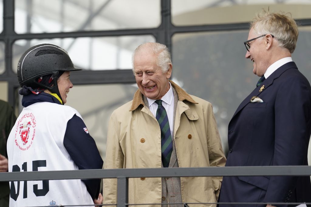 A photo of King Charles smiling at the Royal Windsor Horse Show