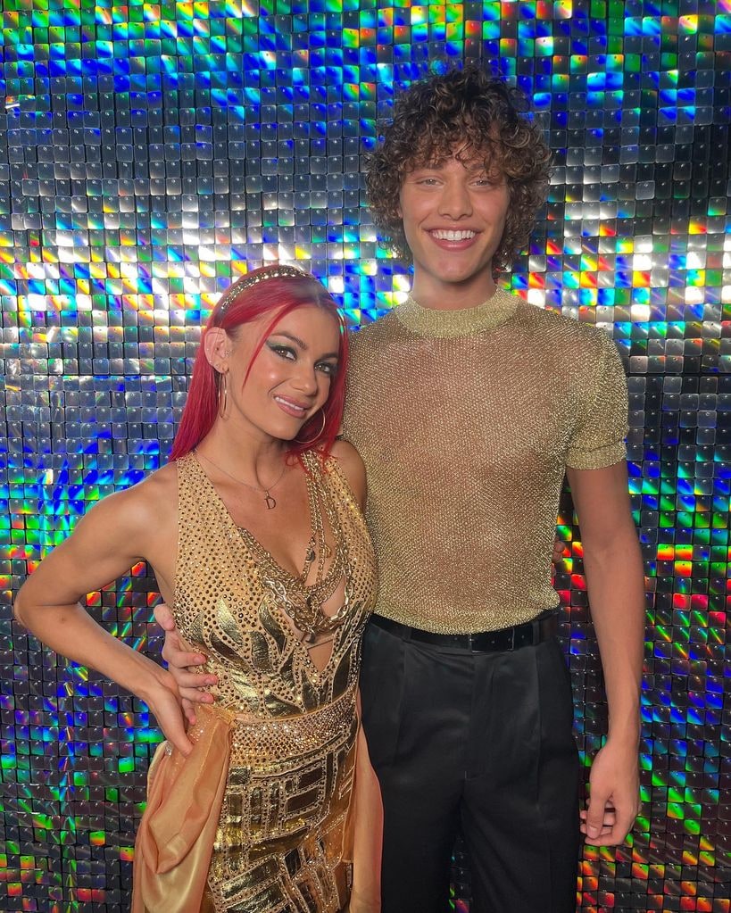 Dianne with Bobby Brazier in gold outfits