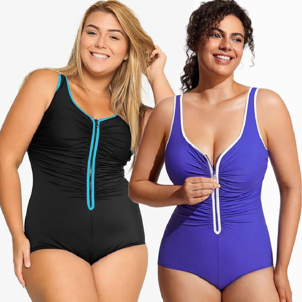 Amazon Delimira Women's Plus-Size One Piece Shaping Swimsuit