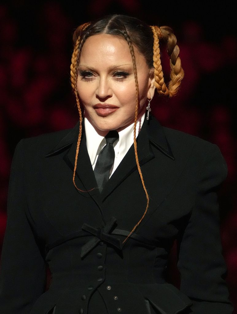 Madonna with pleated hair