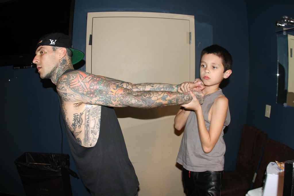 travis barker and landon barker throwback