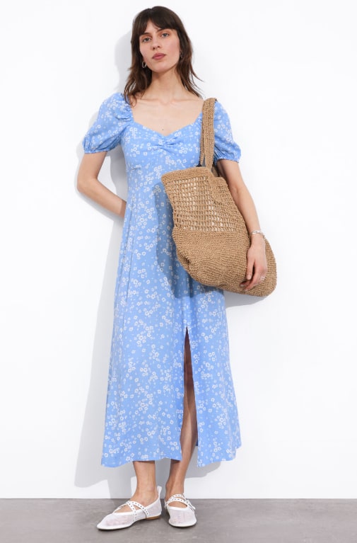 and other stories blue milkmaid dress 