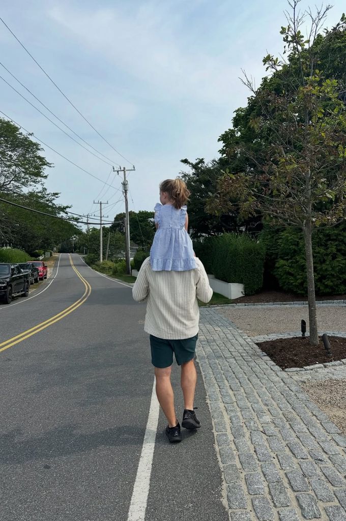 Photo shared by Katherine Schwarzenegger on Instagram featuring presumably her husband Chris Pratt with one of their daughters