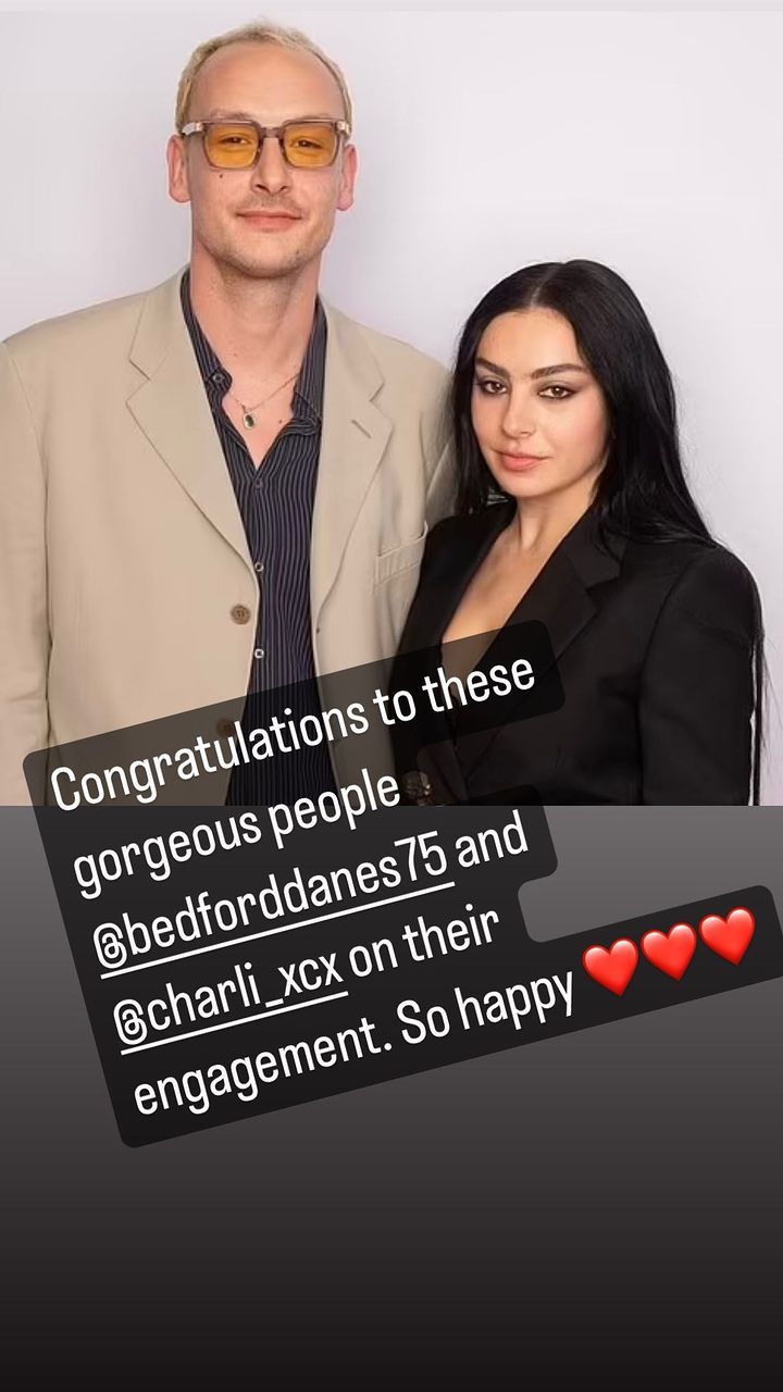 Denise Welch Instagram story of CharliXCX and George Daniel