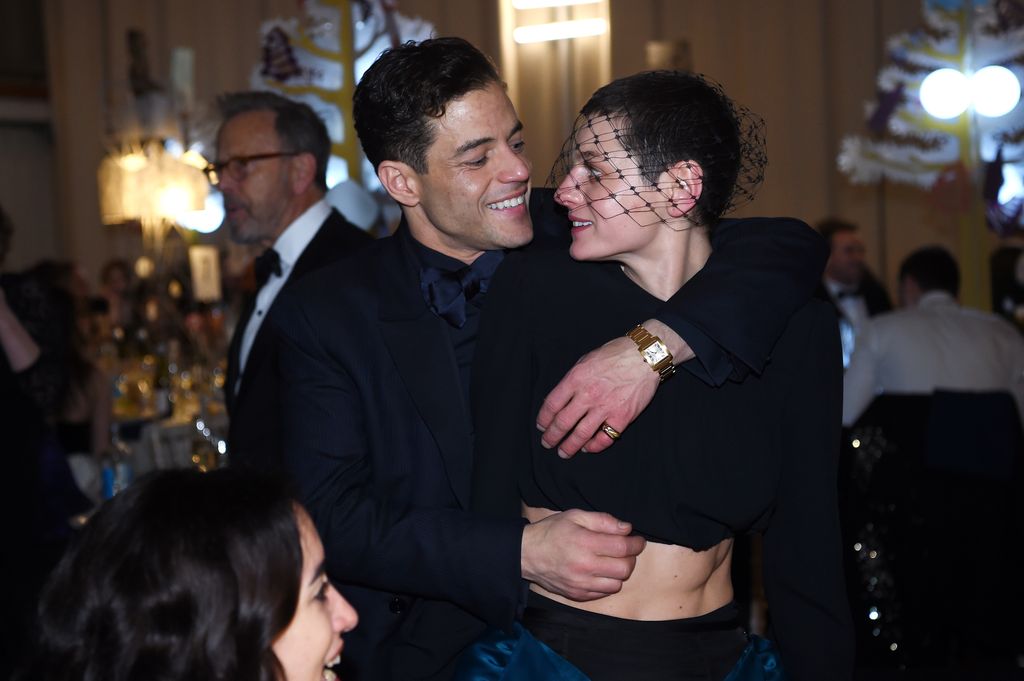 Rami Malek and Emma Corrin during the EE BAFTA Film Awards 2024 Dinner at The Royal Festival Hall on February 18, 2024 in London, England