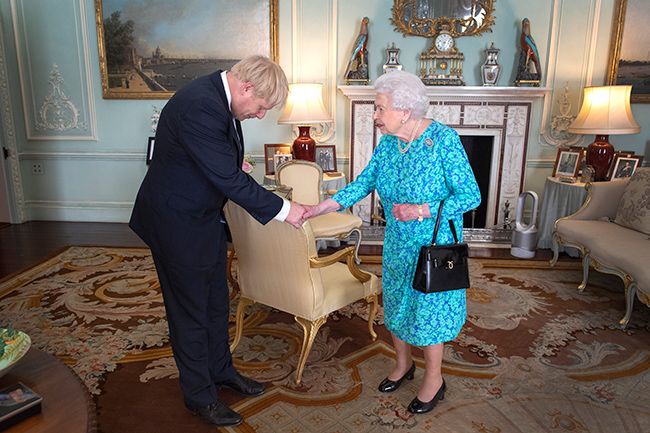 the queen with prime minister boris johnson