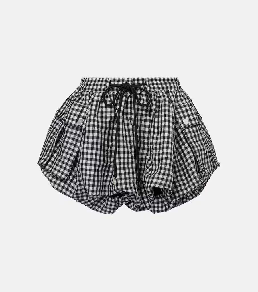 ganni gingham puff skirt