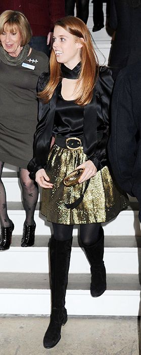 princess beatrice gold skirt