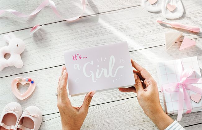 Its a Girl baby shower card