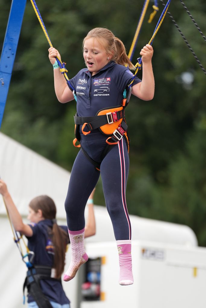 Mia Tindall on a bungee trampoline