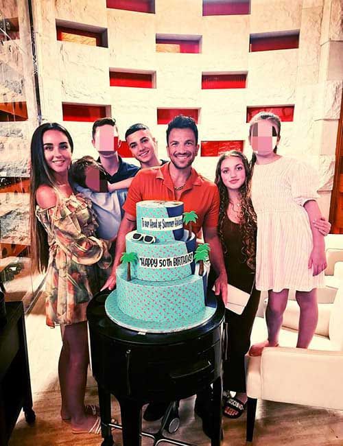Peter Andre with his birthday cake