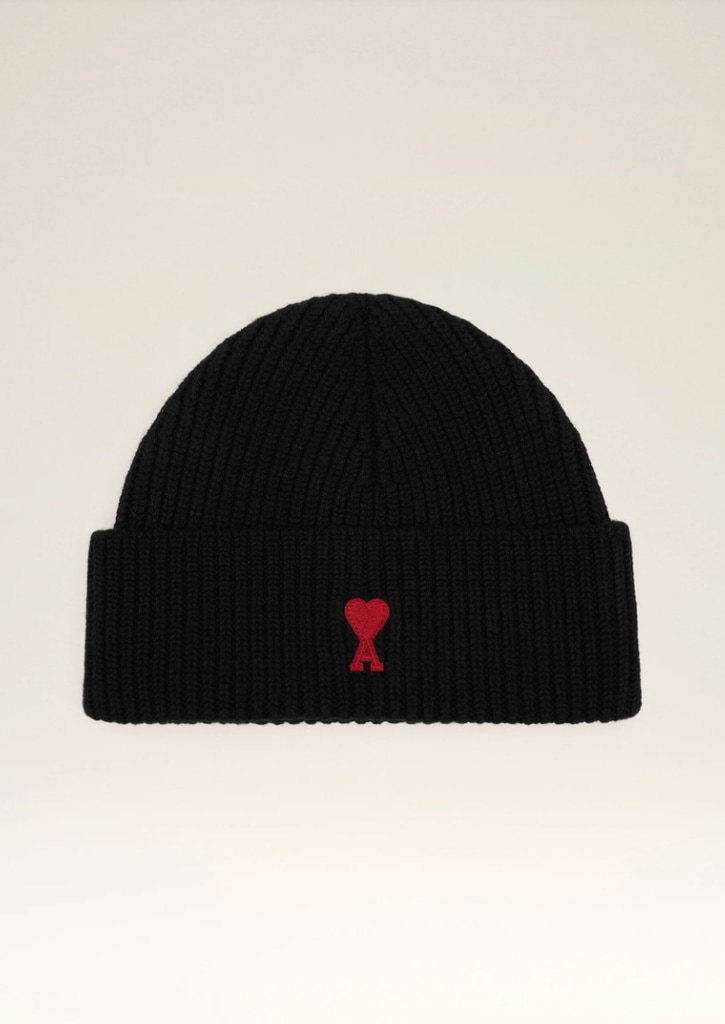 Black Wool Ami de Coeur Beanie
