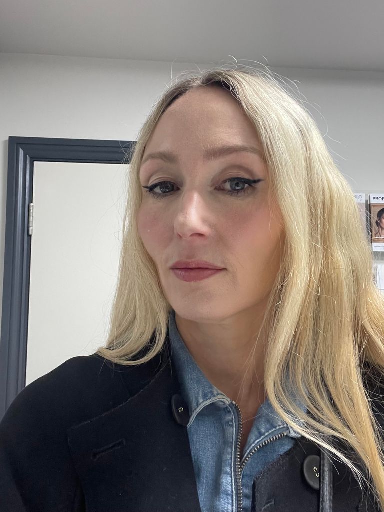 A selfie of Cassie who discovers that her go-to eyeliner look takes a little longer to perfect these days