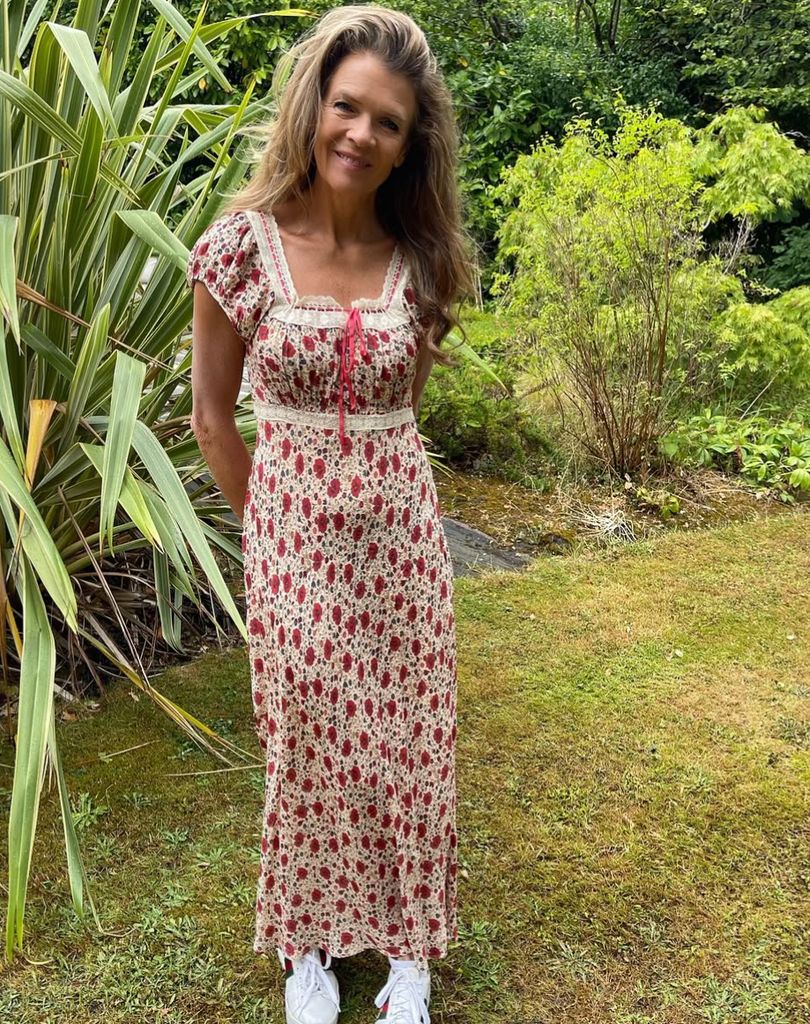 Annabel Croft wearing Rixo on Wimbledon