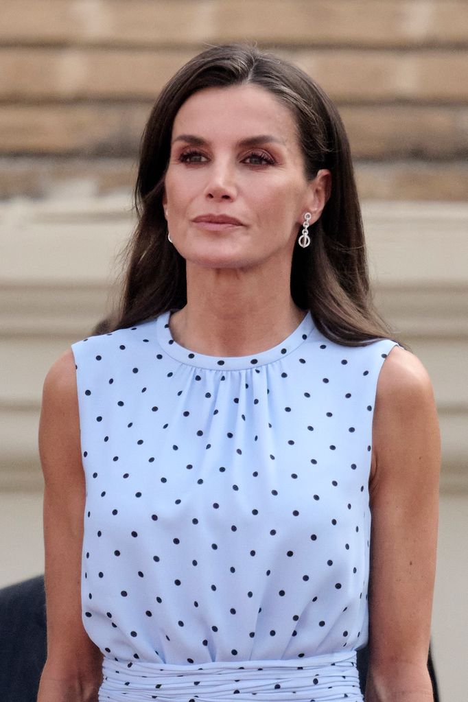 Queen Letizia, pictured in 2023, was pregnant with her second daughter when her sister died