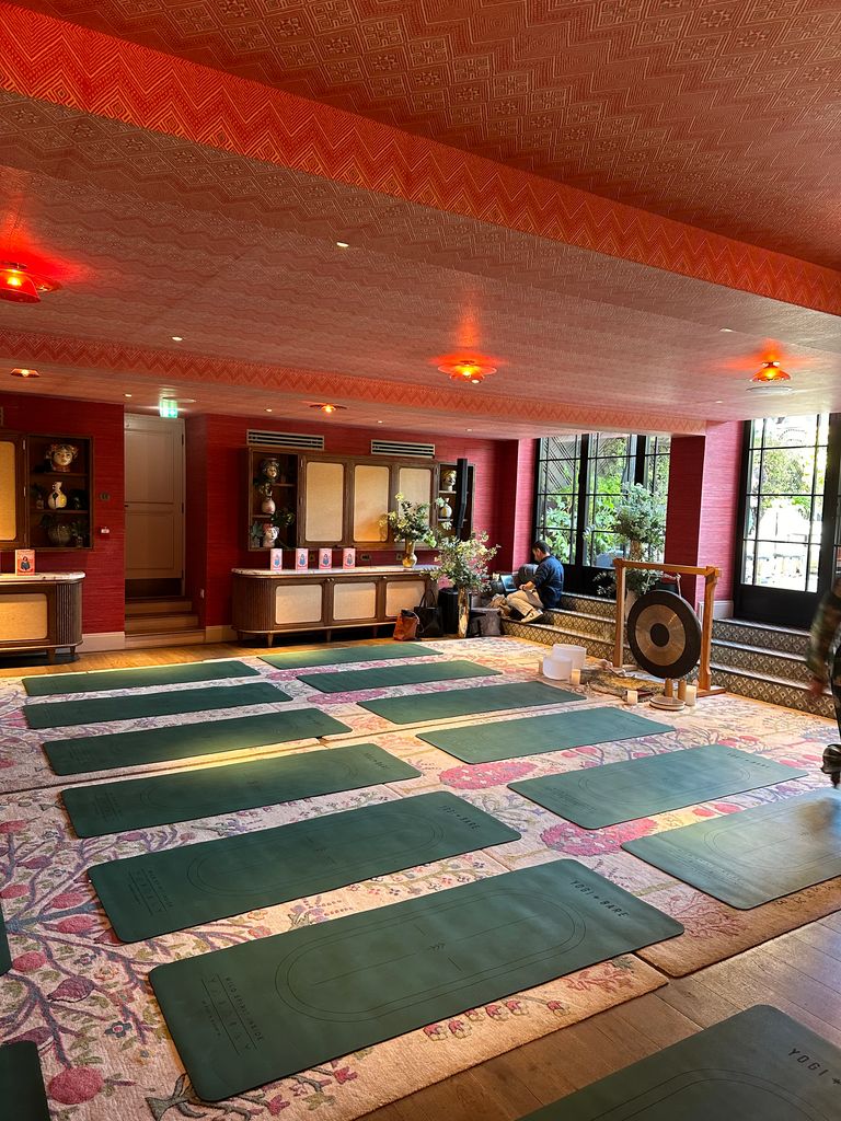 yoga mats laid out in room