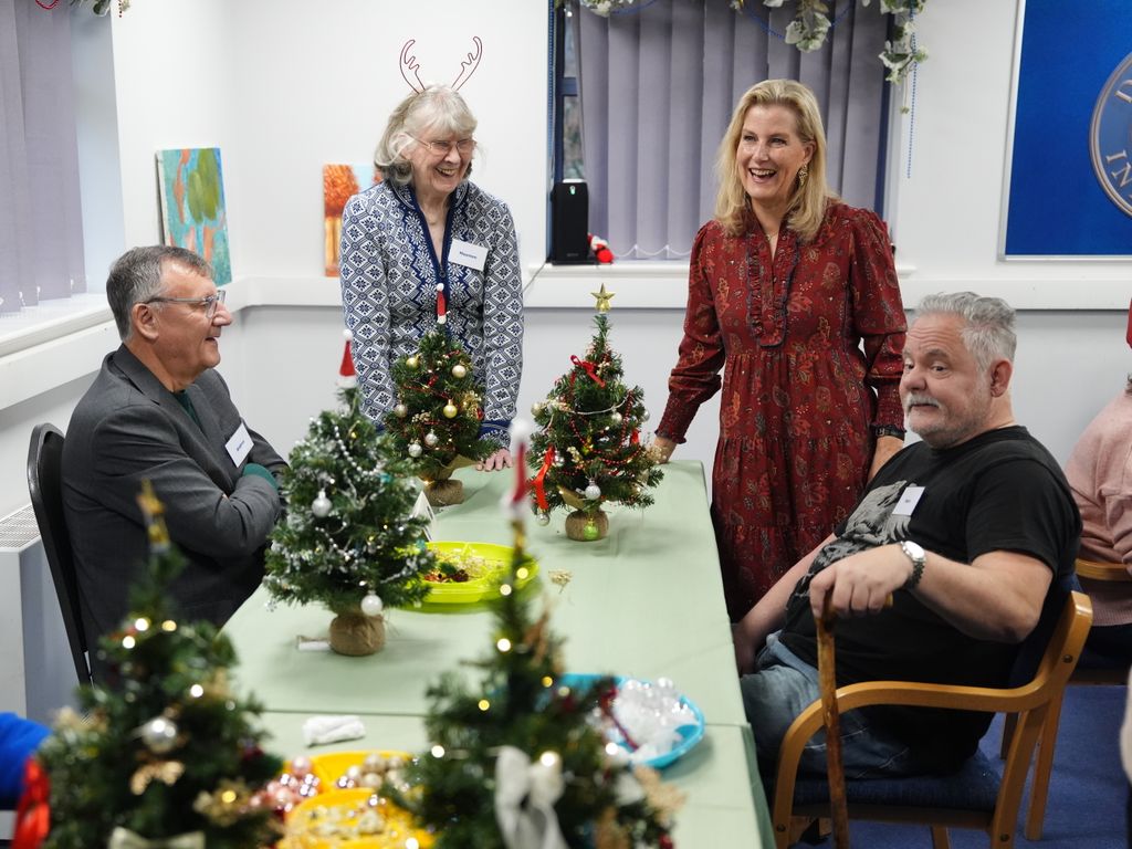 Sophie helped to decorate Christmas trees