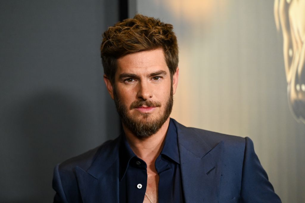 Andrew Garfield in a blue suit