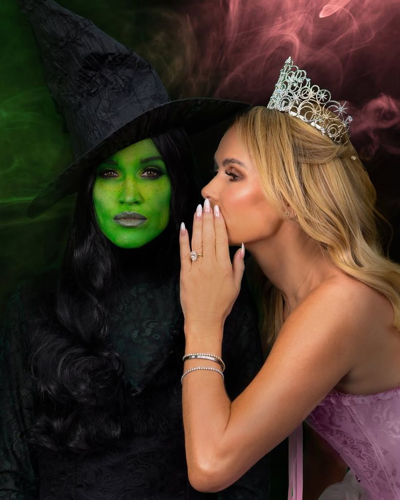 Ashley Roberts as Elphaba and Amanda Holden as Glinda from Wicked for Halloween