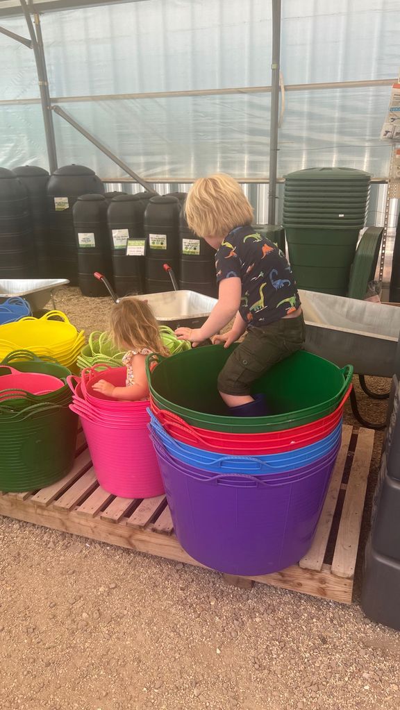 Carrie Johnson's kids Romy and Wilf enjoyed the day out at the garden centre