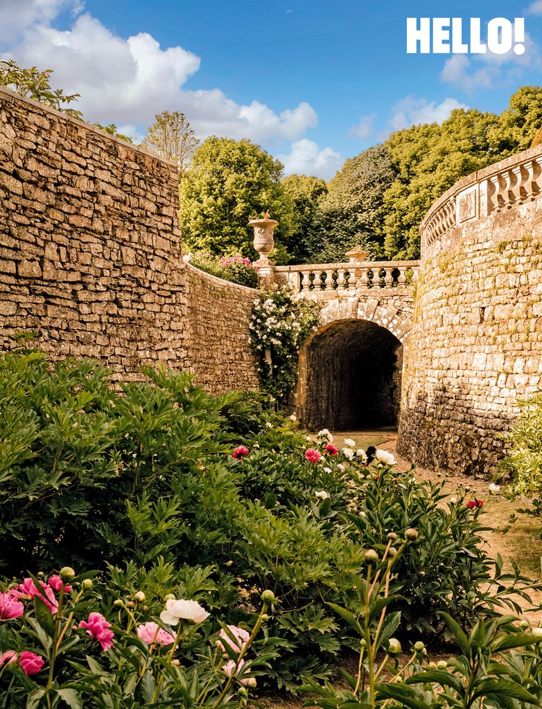 One of the acres of ground including a small moat and peony garden at Château de Sourches