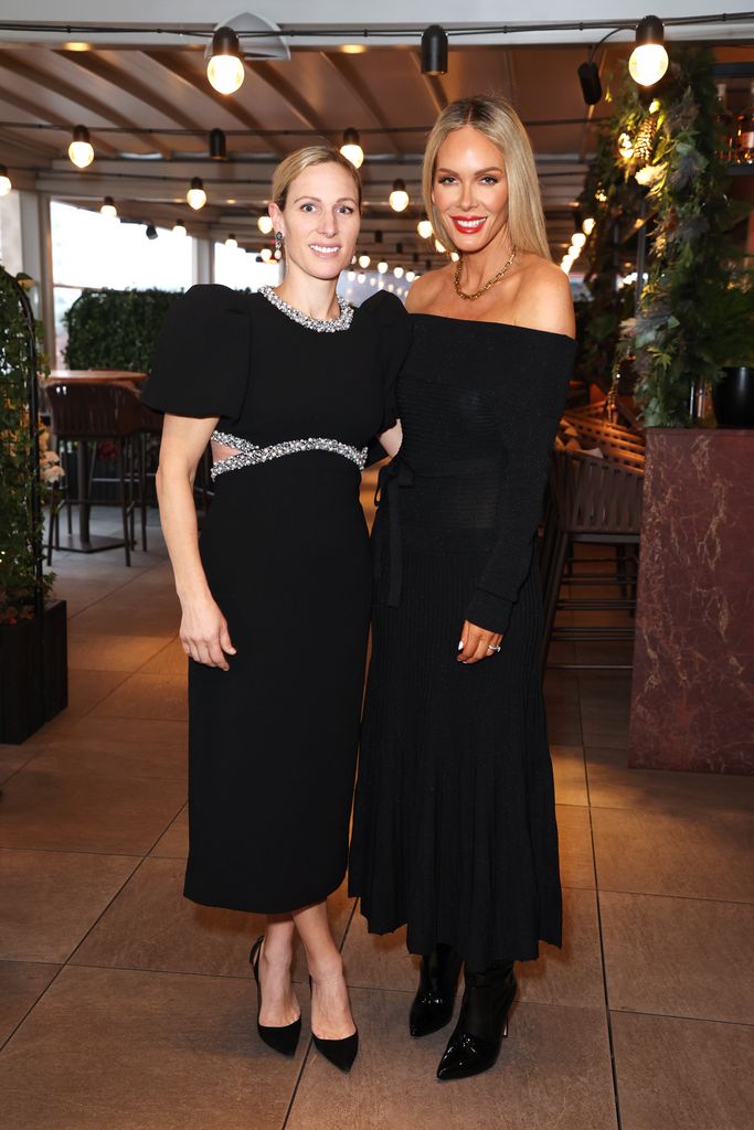 Zara Tindall and Rebecca Vallance attend a VIP breakfast celebrating the relaunch of Rebecca Vallance at Harrods 