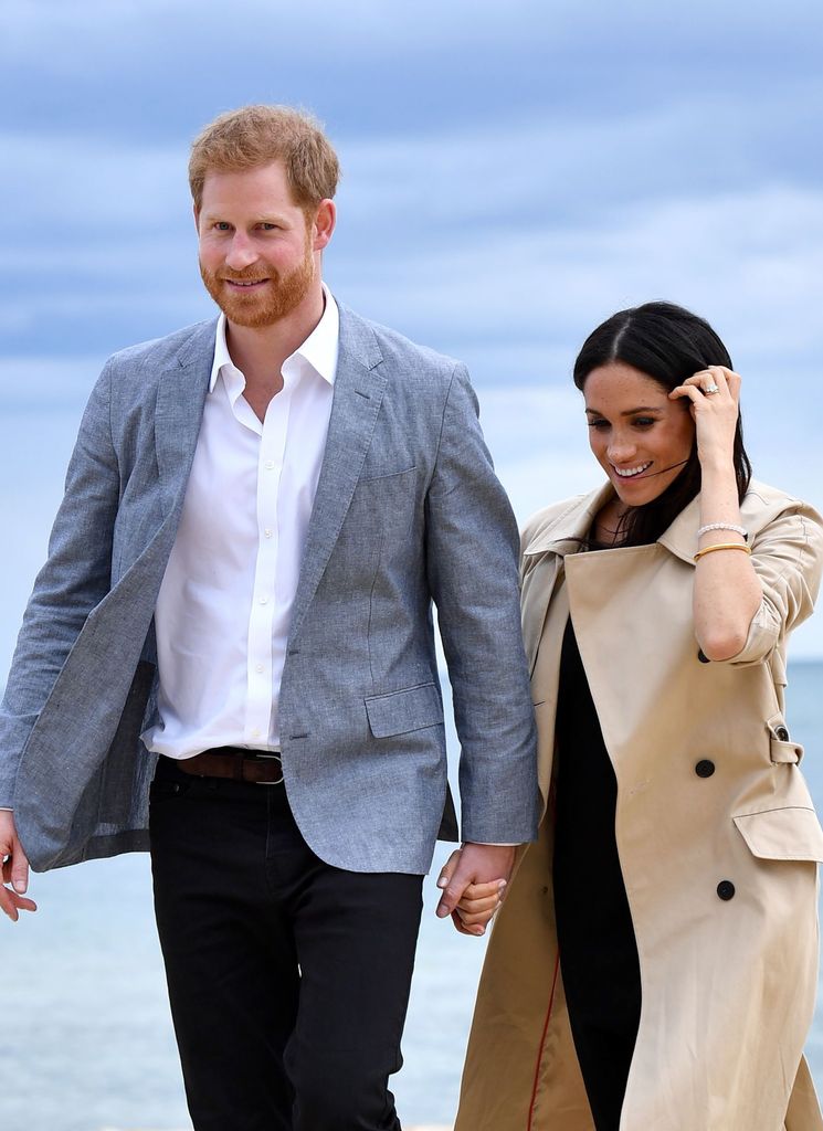 Prince Harry, Duke of Sussex and Meghan, Duchess of Sussex visit South Melbourne Beach October 18, 2018 in Melbourne, Australia