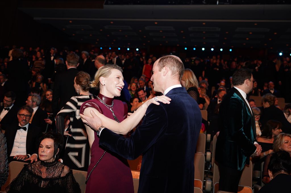 Prince William speaks with Cate Blanchett during the Bafta Film Awards 2024