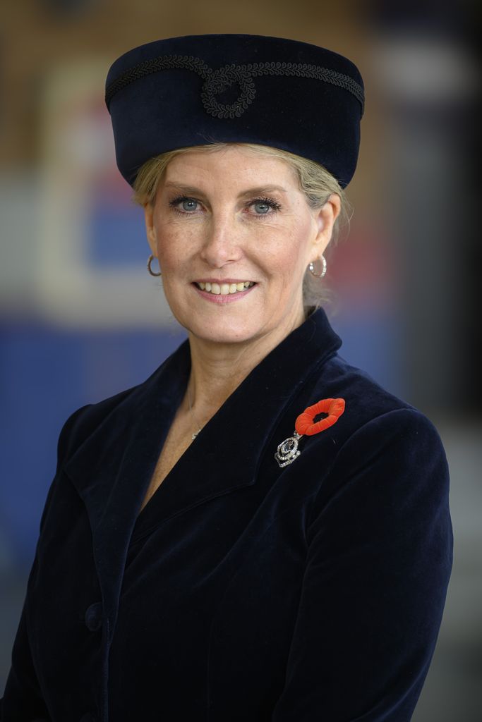 Duchess Sophie in navy hat