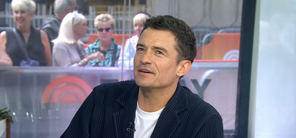Orlando Bloom in navy blazer on TODAY Show