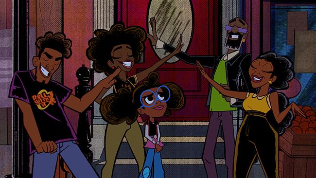 Screenshot of Moon Girl with black family