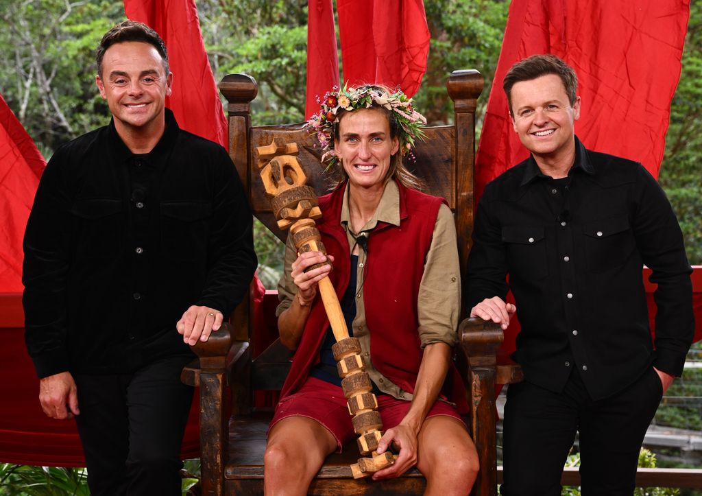 Jill Scott is crowned Queen of the Jungle, sat with Ant and Dec on 'I'm a Celebrity... Get Me Out of Here!' 