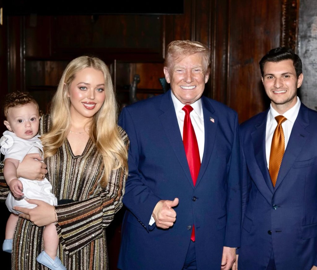 Tiffany with her son and dad Donald and husband Michael