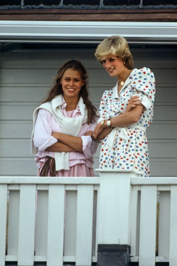 Lady Sarah Chatto with Princess Diana at the polo in 1983