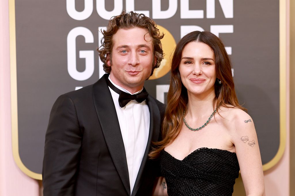 Jeremy Allen White and Addison Timlin attend the 80th Annual Golden Globe Awards at The Beverly Hilton on January 10, 2023 in Beverly Hills, California