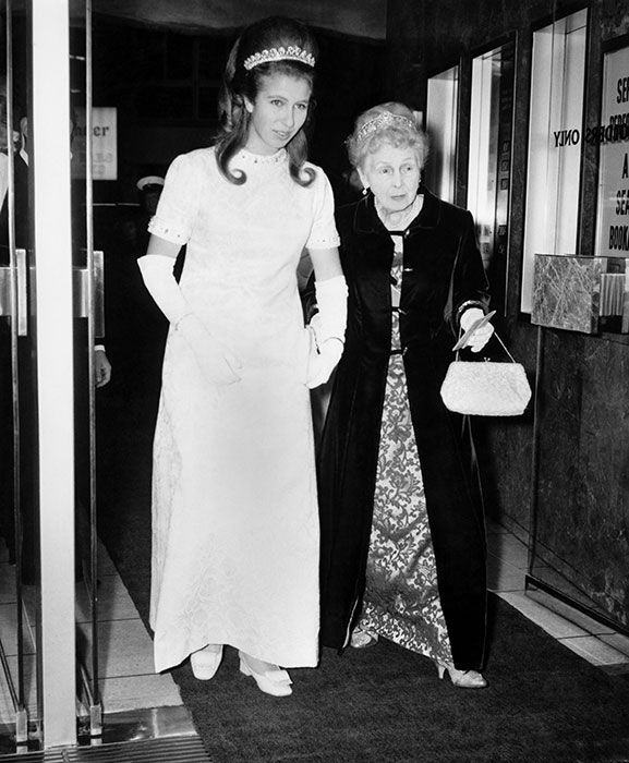 Princess Anne wearing Cartier Halo tiara in 1969