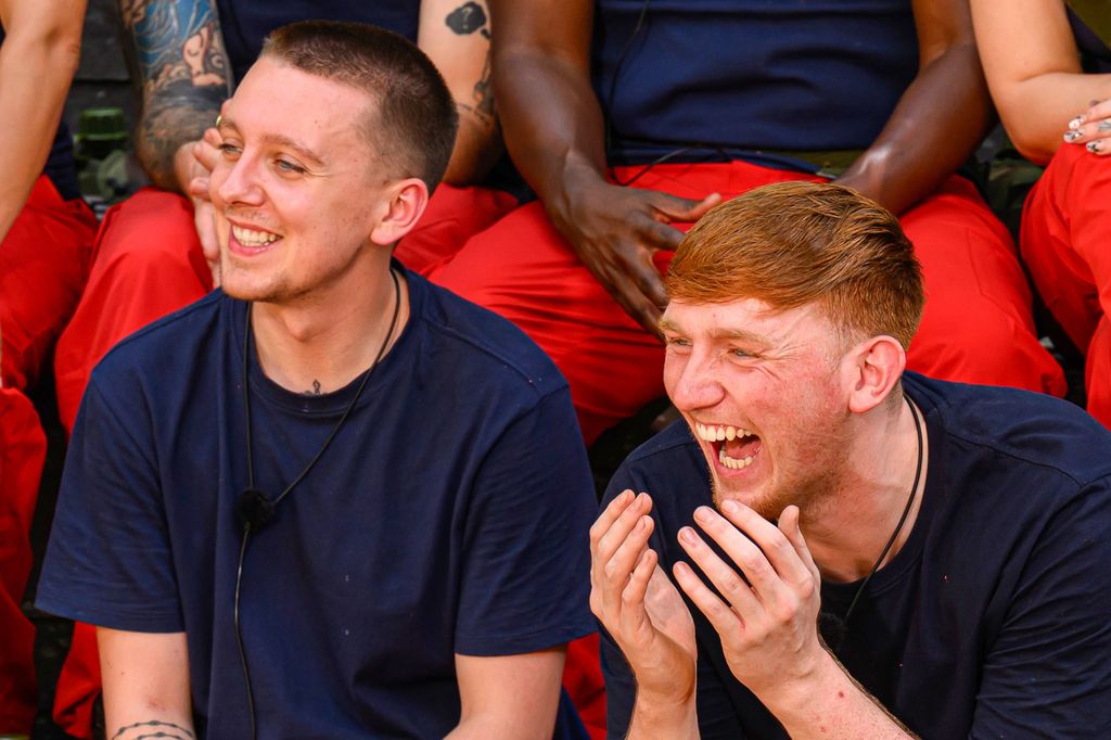 Aitch and Angry Ginge laughing together
