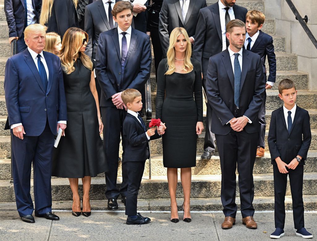 Barron Trump alongside his parents Donald and Melania Trump and two of his half-siblings, Ivanka and Eric