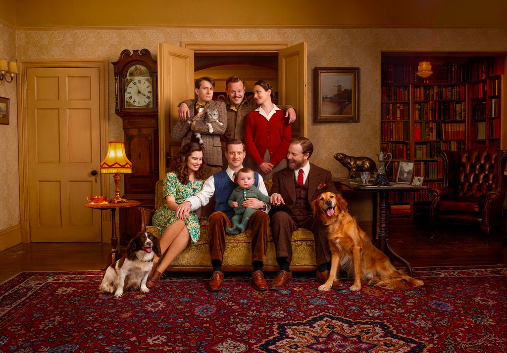 James Anthony-Rose as Richard Carmody, Callum Woodhouse as Tristan Farnon & Anna Madeley as Mrs Hall, Rachel Shenton as Helen Alderson, Nicholas Ralph as James Herriot & Samuel West Siegfried Farnon