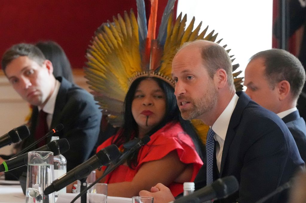 Prince William, Prince of Wales, as Founder of The Royal Foundation's United for Wildlife programme, speaks during a high-level roundtable entitled 'Nature's Guardians' at St James's Palace on June 26, 2025 in London, England.