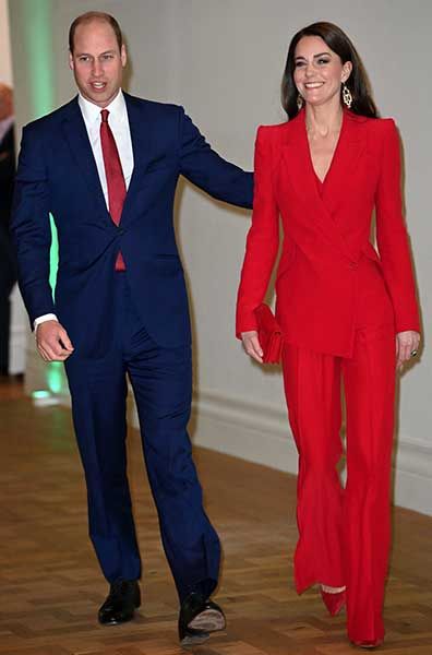 Princess of Wales wears red suit